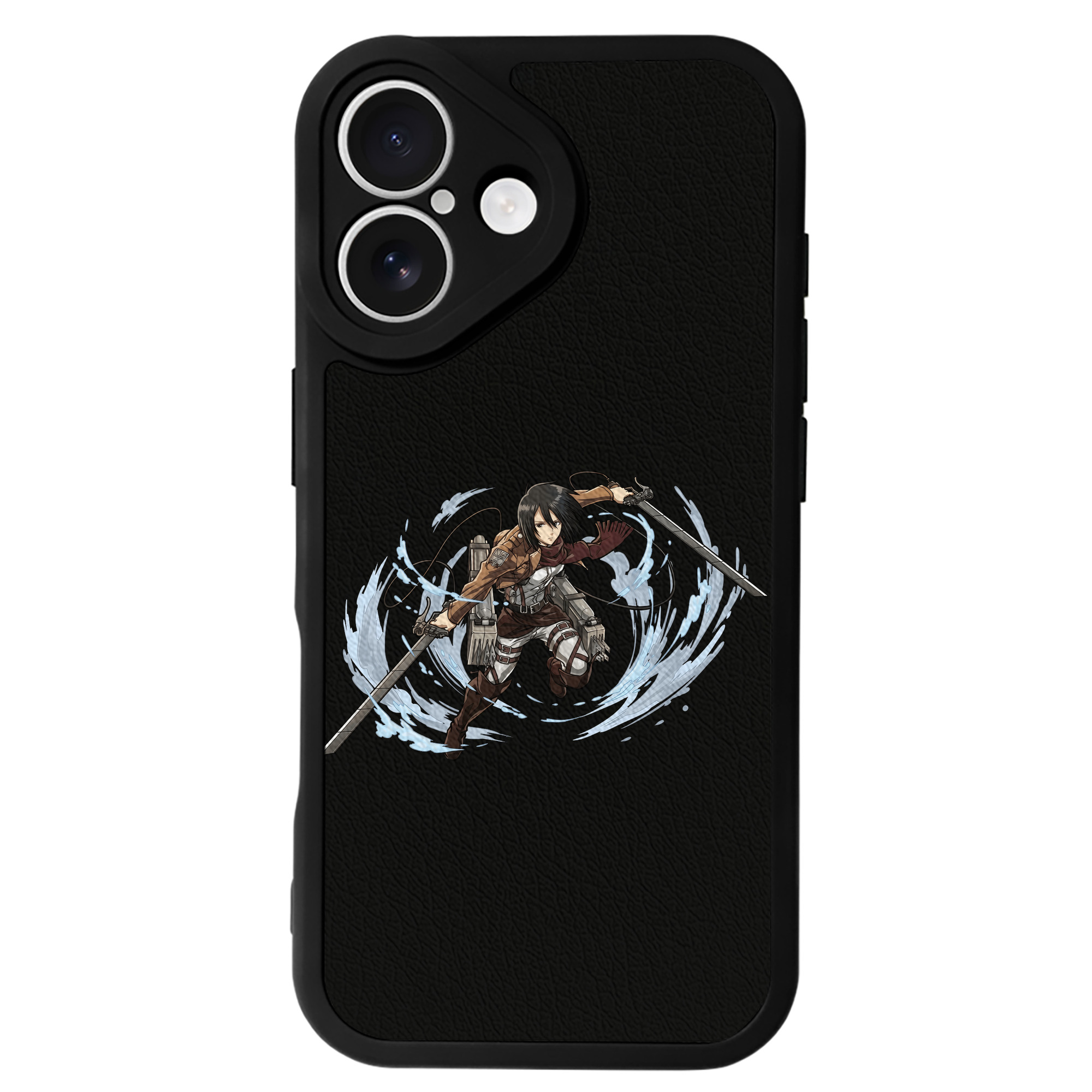（画像用） 進撃の巨人 ミカサ·アッカーマン Attack on Titan Mikasa Ackerman 【iPhone 16シリーズ対応】シリコンスマホケース（レザー調） 材質：シリコン